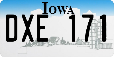 IA license plate DXE171