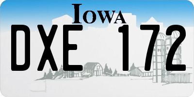 IA license plate DXE172