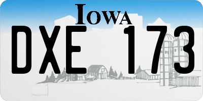 IA license plate DXE173
