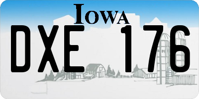 IA license plate DXE176