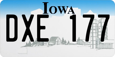 IA license plate DXE177