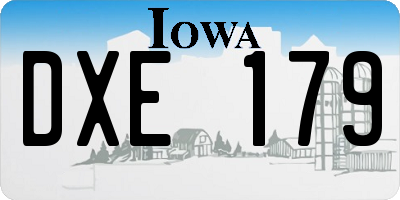 IA license plate DXE179