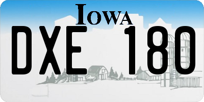 IA license plate DXE180