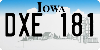 IA license plate DXE181