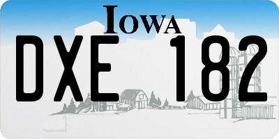 IA license plate DXE182