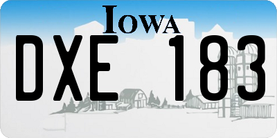 IA license plate DXE183