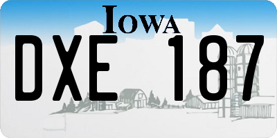 IA license plate DXE187