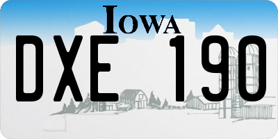 IA license plate DXE190
