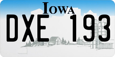 IA license plate DXE193