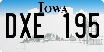 IA license plate DXE195