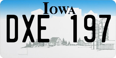 IA license plate DXE197