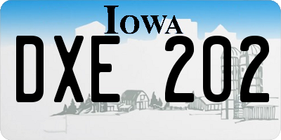IA license plate DXE202
