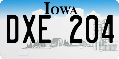 IA license plate DXE204
