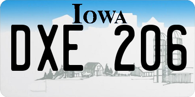 IA license plate DXE206