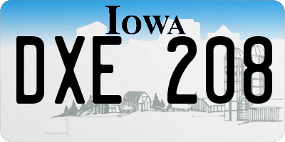 IA license plate DXE208