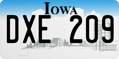 IA license plate DXE209