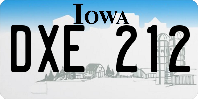 IA license plate DXE212