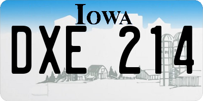 IA license plate DXE214