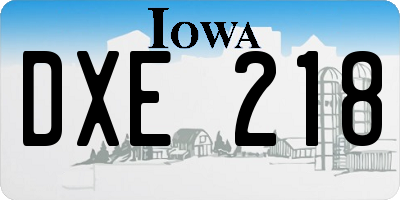 IA license plate DXE218