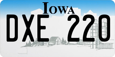 IA license plate DXE220