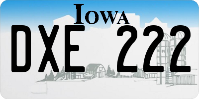 IA license plate DXE222
