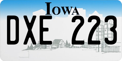 IA license plate DXE223