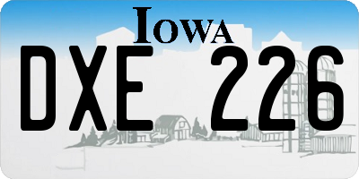 IA license plate DXE226