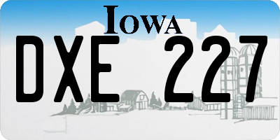 IA license plate DXE227