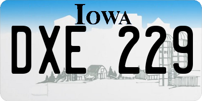 IA license plate DXE229