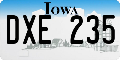 IA license plate DXE235