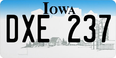 IA license plate DXE237