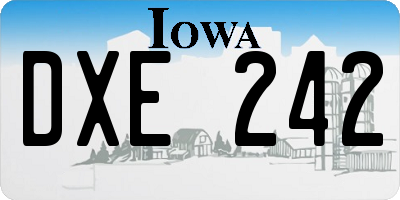 IA license plate DXE242