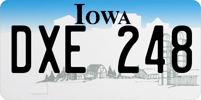 IA license plate DXE248
