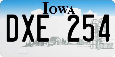 IA license plate DXE254