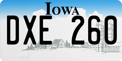 IA license plate DXE260
