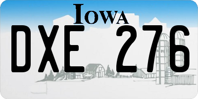 IA license plate DXE276