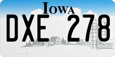 IA license plate DXE278