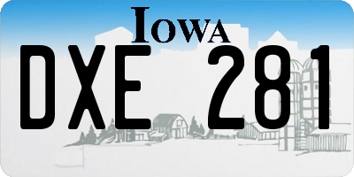 IA license plate DXE281