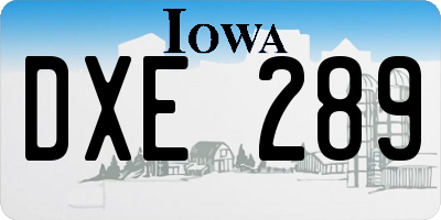 IA license plate DXE289
