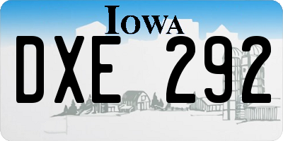 IA license plate DXE292