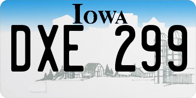 IA license plate DXE299