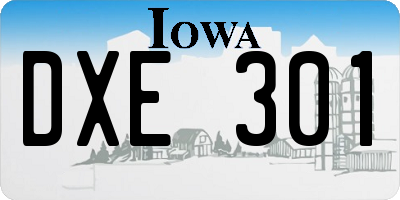 IA license plate DXE301