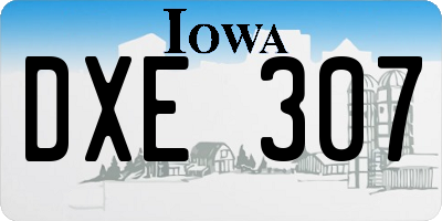 IA license plate DXE307