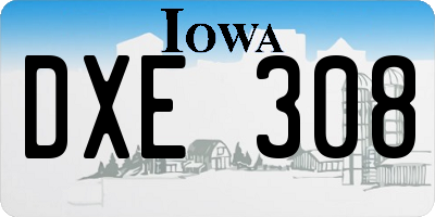 IA license plate DXE308