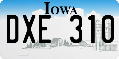 IA license plate DXE310