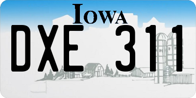IA license plate DXE311