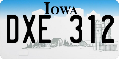 IA license plate DXE312