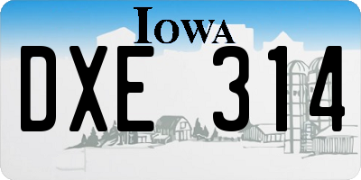 IA license plate DXE314