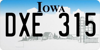 IA license plate DXE315