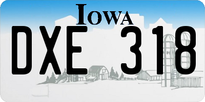 IA license plate DXE318